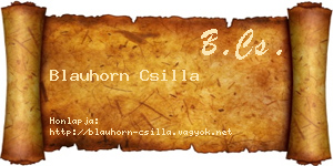 Blauhorn Csilla névjegykártya